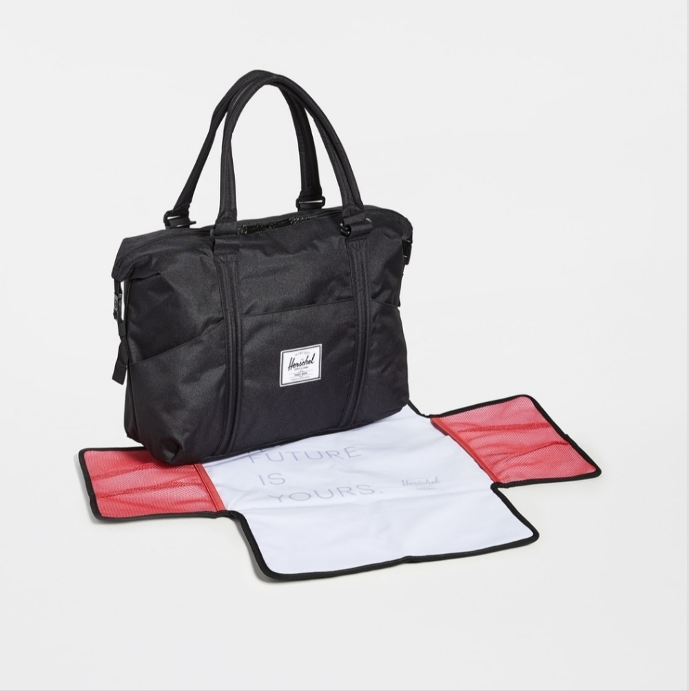Herschel Supply Co Black Strand Sprout Duffle Diaper Bag Signature Red Strip